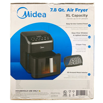 Midea HeatXpress 7.8 Qt. 8-in-1 XL Capacity Air Fryer Oven with Easy-View Window