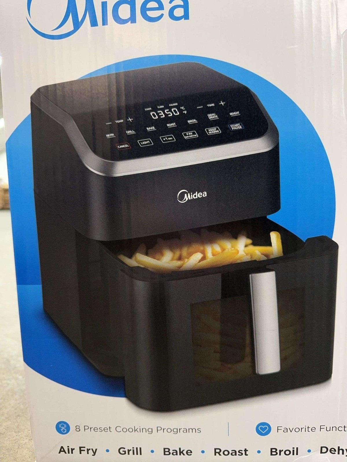 Midea HeatXpress 7.8 Qt. 8-in-1 XL Capacity Air Fryer Oven with Easy-View Window