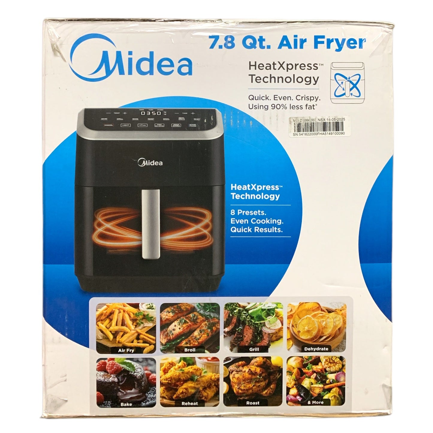 Midea HeatXpress 7.8 Qt. 8-in-1 XL Capacity Air Fryer Oven with Easy-View Window
