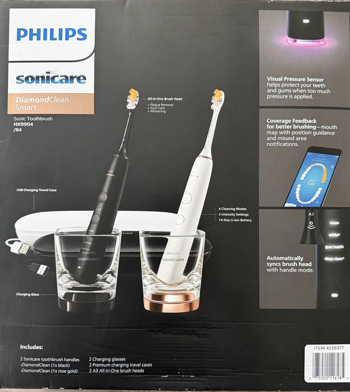 Philips Sonicare DiamondClean Smart Power 9300 Premium 2-Pack Set