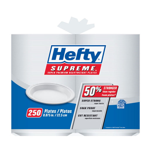 Hefty Supreme 8 7/8 Inch Foam Plates  250ct