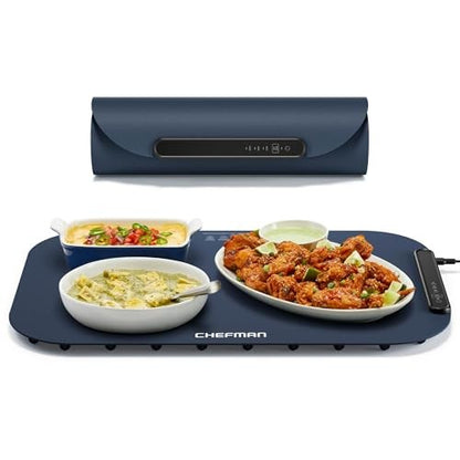 Chefman Roll N Go Food Warming Mat, Electric Warming Tray for Buffets, Parties, Holidays, 3 Temperature Settings, Easy-Clean Silicone Mat, Roll up - Bellso