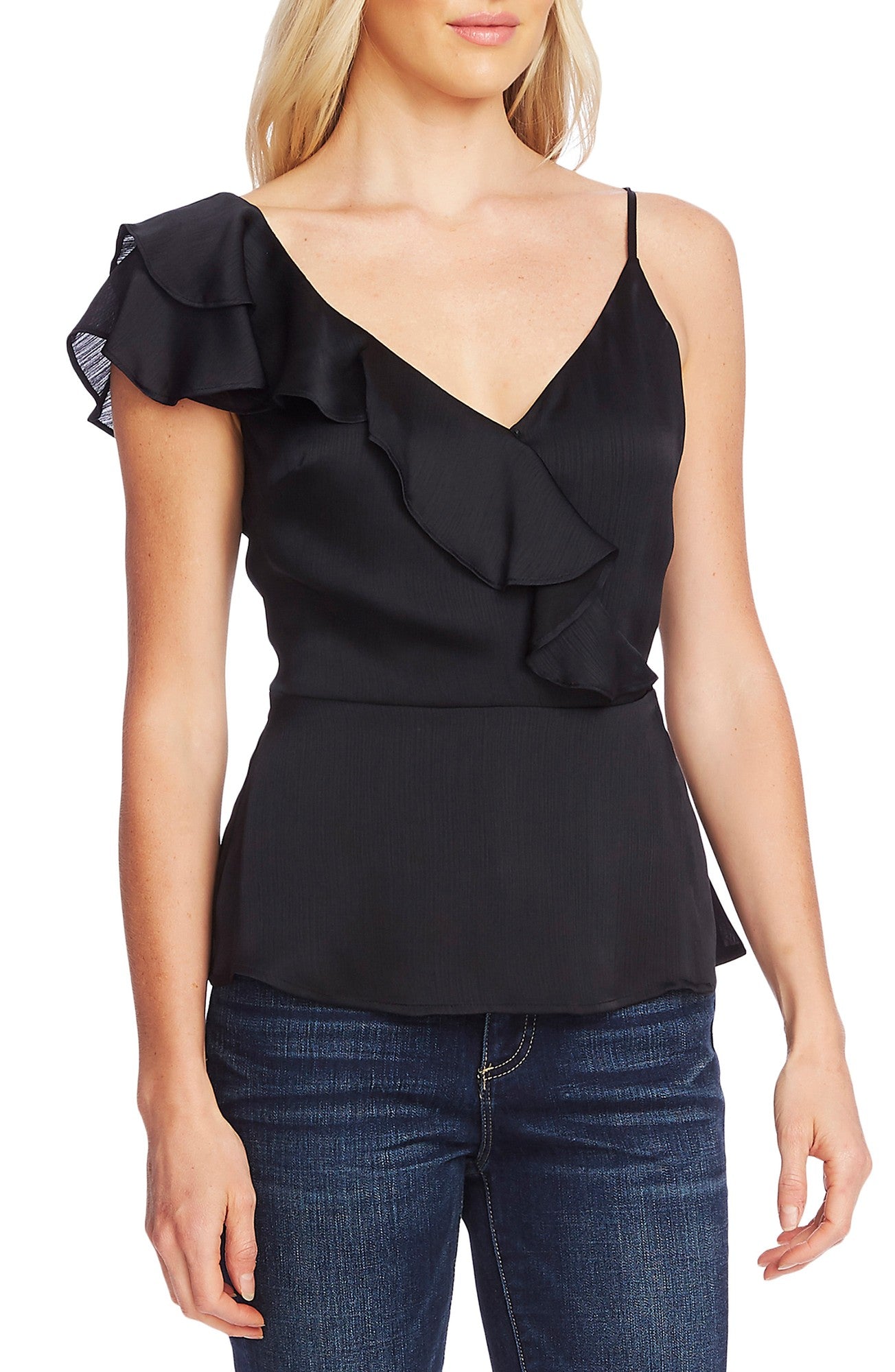 Vince Camuto Womens Asymmetrical One Shoulder Blouse Size S - Bellso