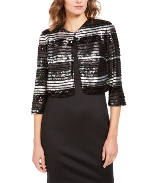 R&M Richards Womens Sequined Bolero Shrug Black XL - Bellso