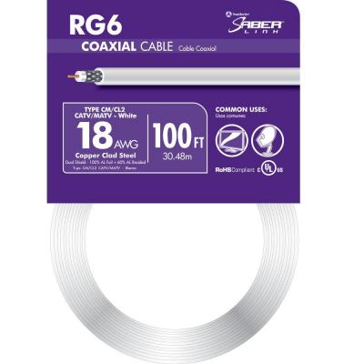 Southwire 56918343 18g Rg6 Coax White, 100 Ft - Pkg Qty 6