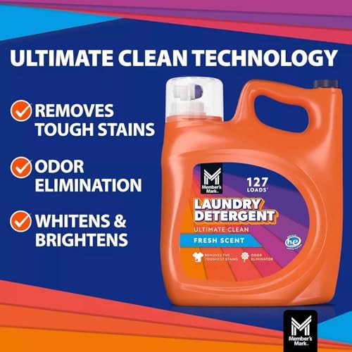 Member's Mark Liquid Laundry Detergent, Fresh Scent, 127 Loads, 196 Fluid Ounce