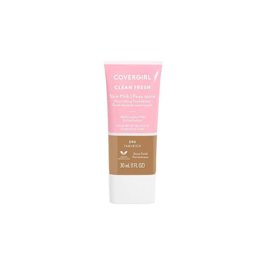COVERGIRL Clean Fresh Skin Milk Foundation Dewy Finish - 590 Tan/Rich - 1 Fl Oz - Bellso
