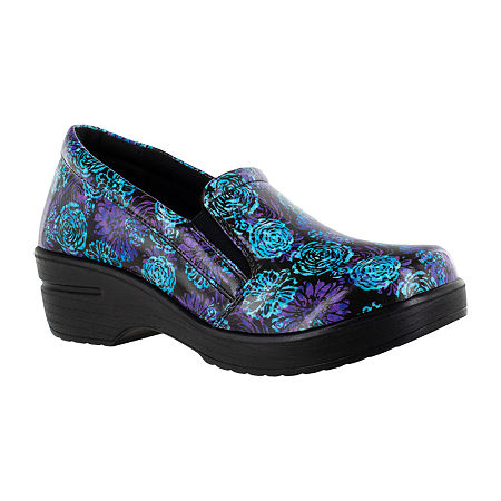 Easy Works by Easy Street Leeza Womens Round Slip-on Shoe, 9 1/2 Medium, Purple - Bellso