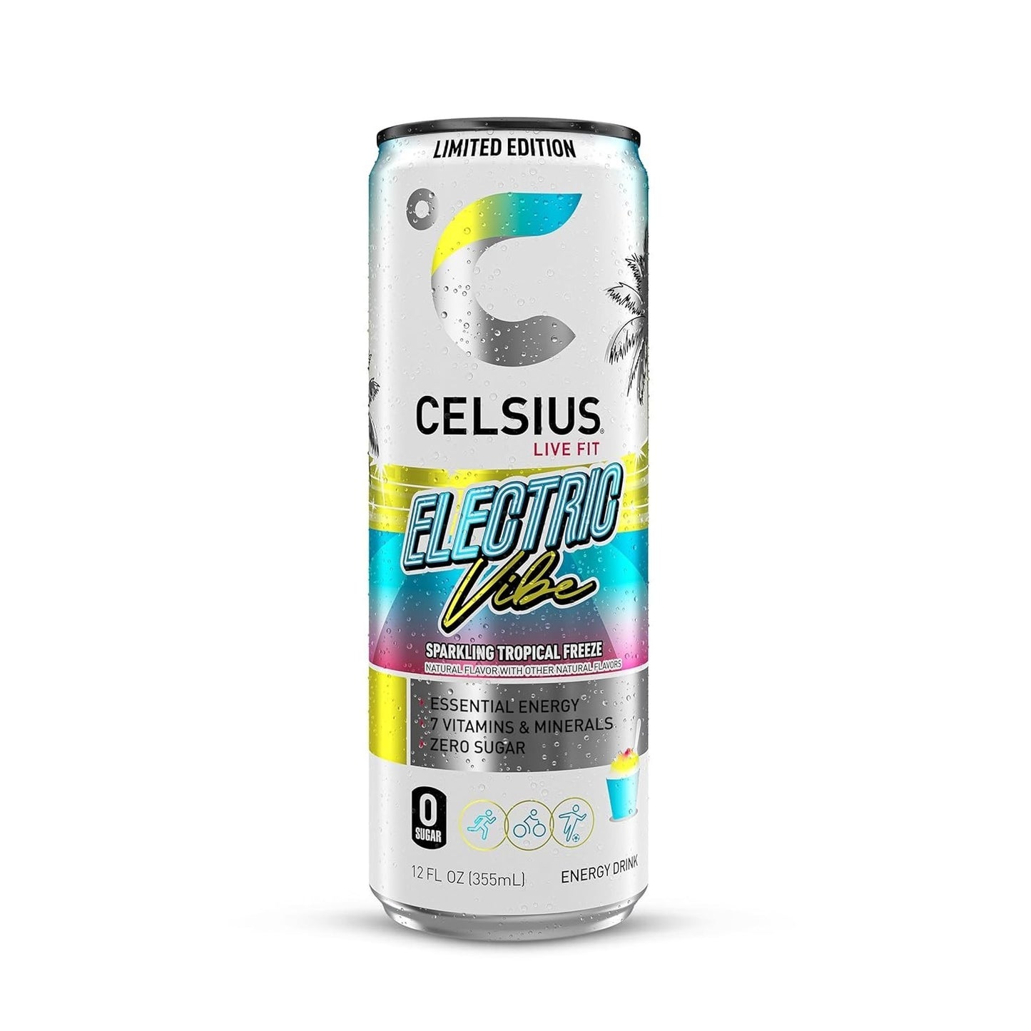 Celsius Sparkling Electric Vibe Energy Drink 12oz 12 Pack Functional Boost