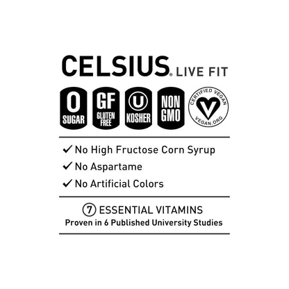 Celsius Sparkling Electric Vibe Energy Drink 12oz 12 Pack Functional Boost