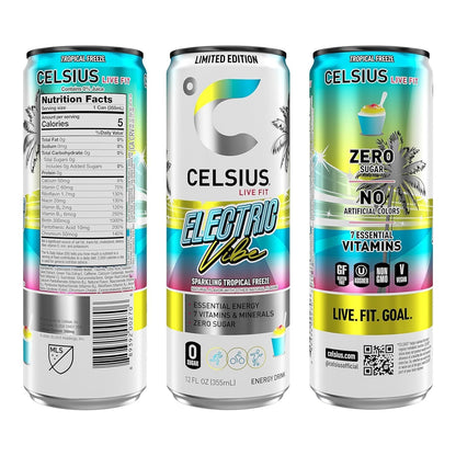 Celsius Sparkling Electric Vibe Energy Drink 12oz 12 Pack Functional Boost