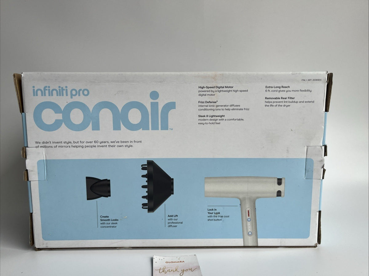 InfinitiPRO by Conair High-Speed Digital Electric Hair Dryer 955CGD Gold 12345