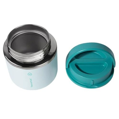 ThermoFlask 20 Oz Insulated Food Jar, Leakproof Stainless Steel Food Containers, 2-Pack (Teal & Cherry)
