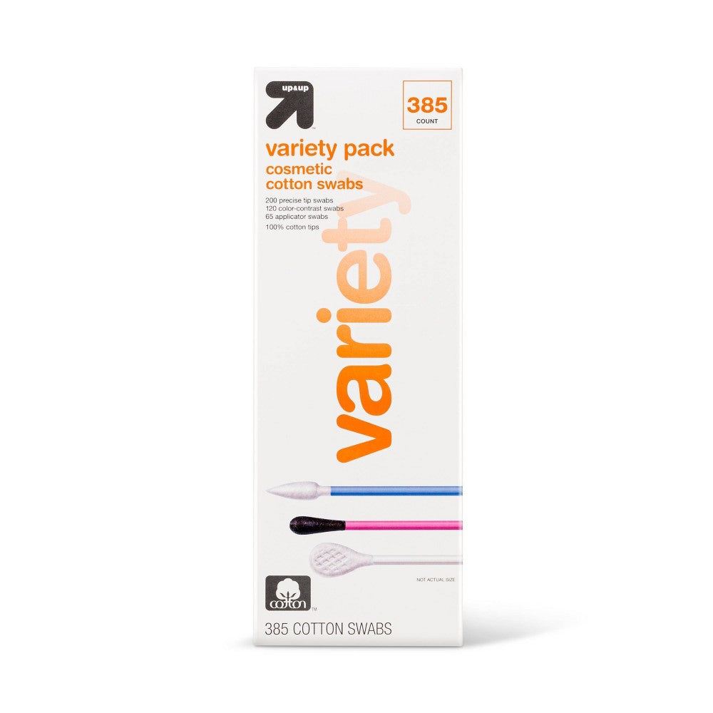 Cosmetic Cotton Swab Combo Pack - 385ct - up&up - Bellso