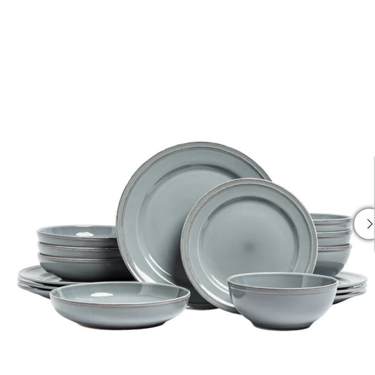 Over&back , 16 Piece - "Lake Como"  Stoneware Dinnerware Set (Choose Color)