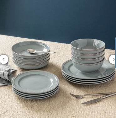 Over&back , 16 Piece - "Lake Como"  Stoneware Dinnerware Set (Choose Color)