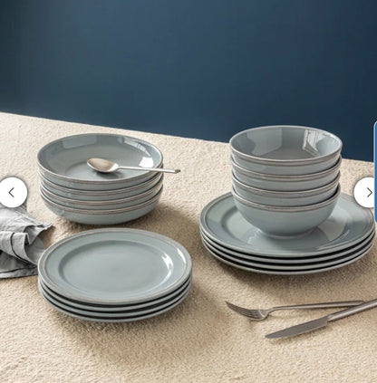 Over&back , 16 Piece - "Lake Como"  Stoneware Dinnerware Set (Choose Color)