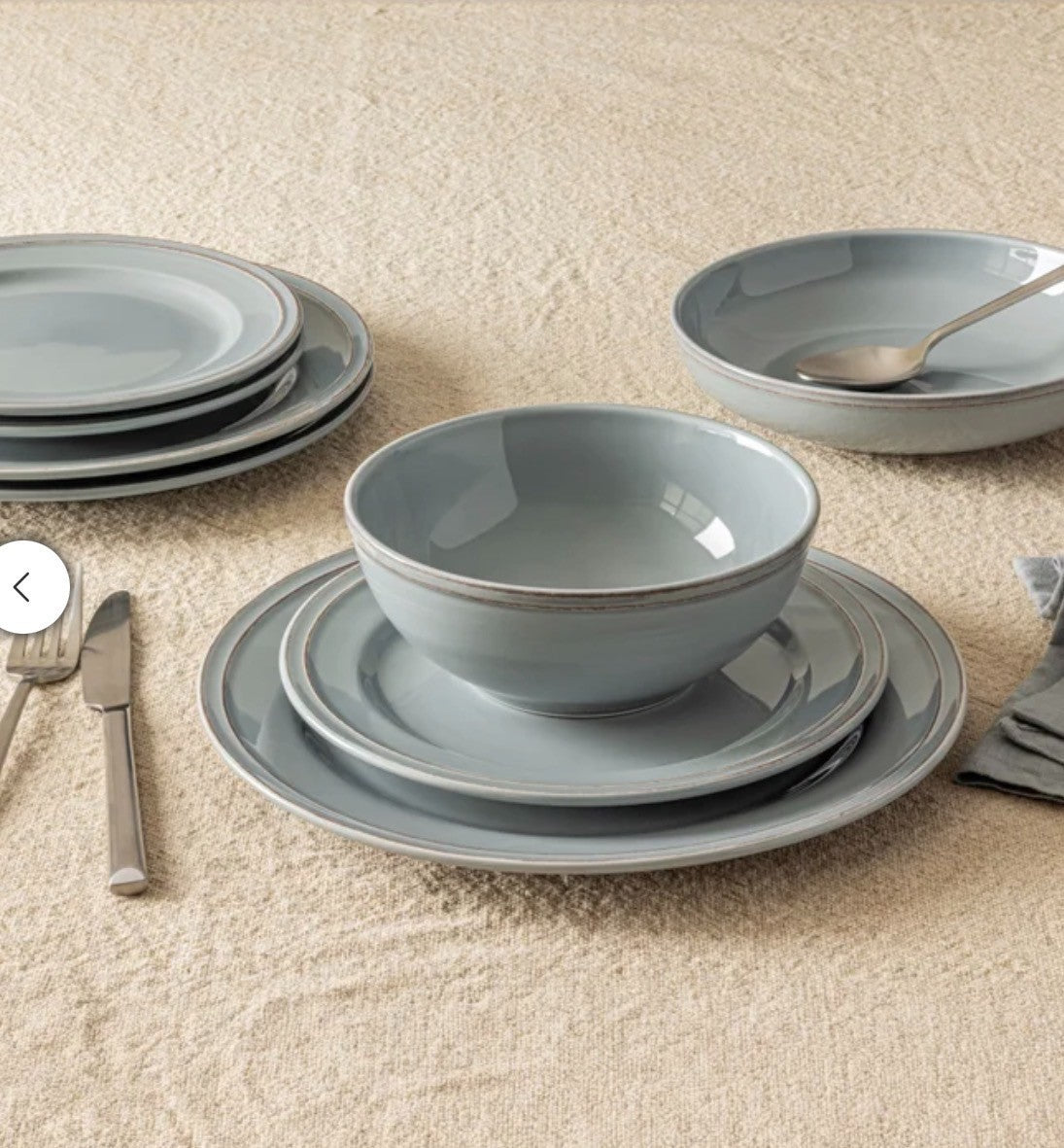 Over&back , 16 Piece - "Lake Como"  Stoneware Dinnerware Set (Choose Color)