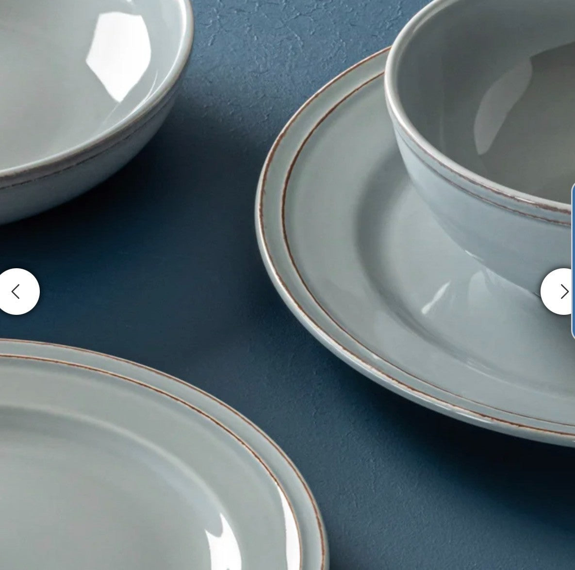 Over&back , 16 Piece - "Lake Como"  Stoneware Dinnerware Set (Choose Color)