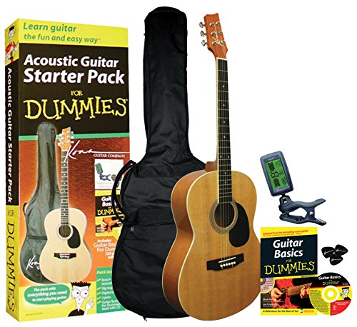 Kona Learn to Play Acoustic Guitar Starter Pack for Dummies - Bellso