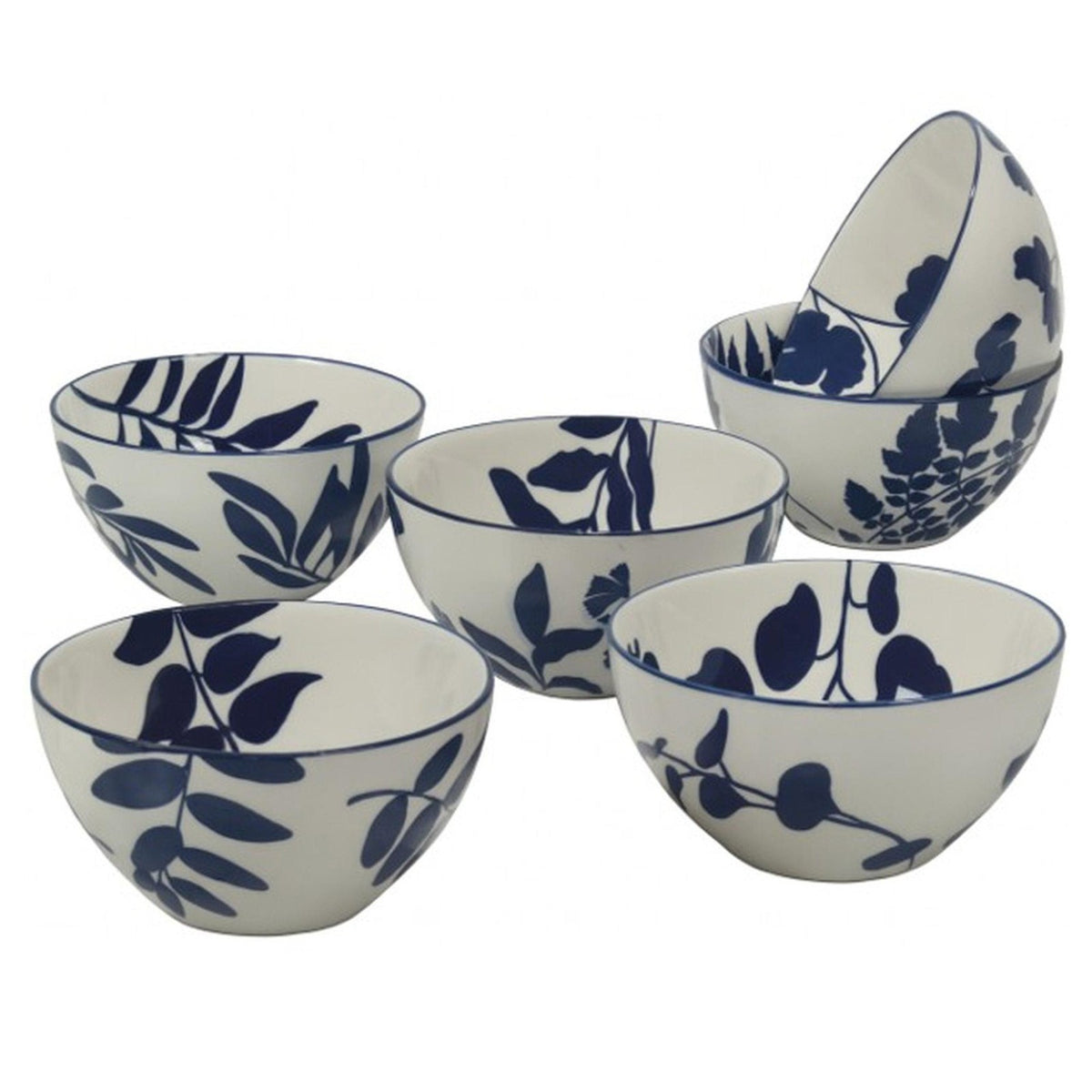 Certified International 6" Blue Arbor Bowl Set, 6-Piece