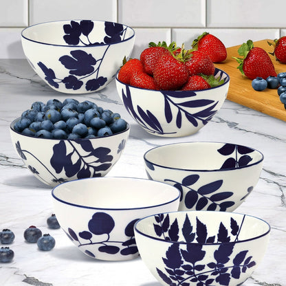 Certified International 6" Blue Arbor Bowl Set, 6-Piece