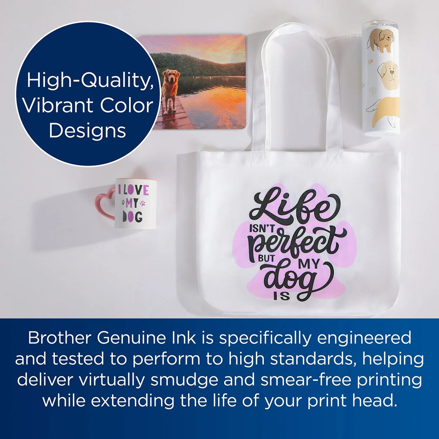 Brother Sublimation Printer, 4-Color Sublimation Ink Cartridges and 100 Sheets Sublimation Paper - Bellso