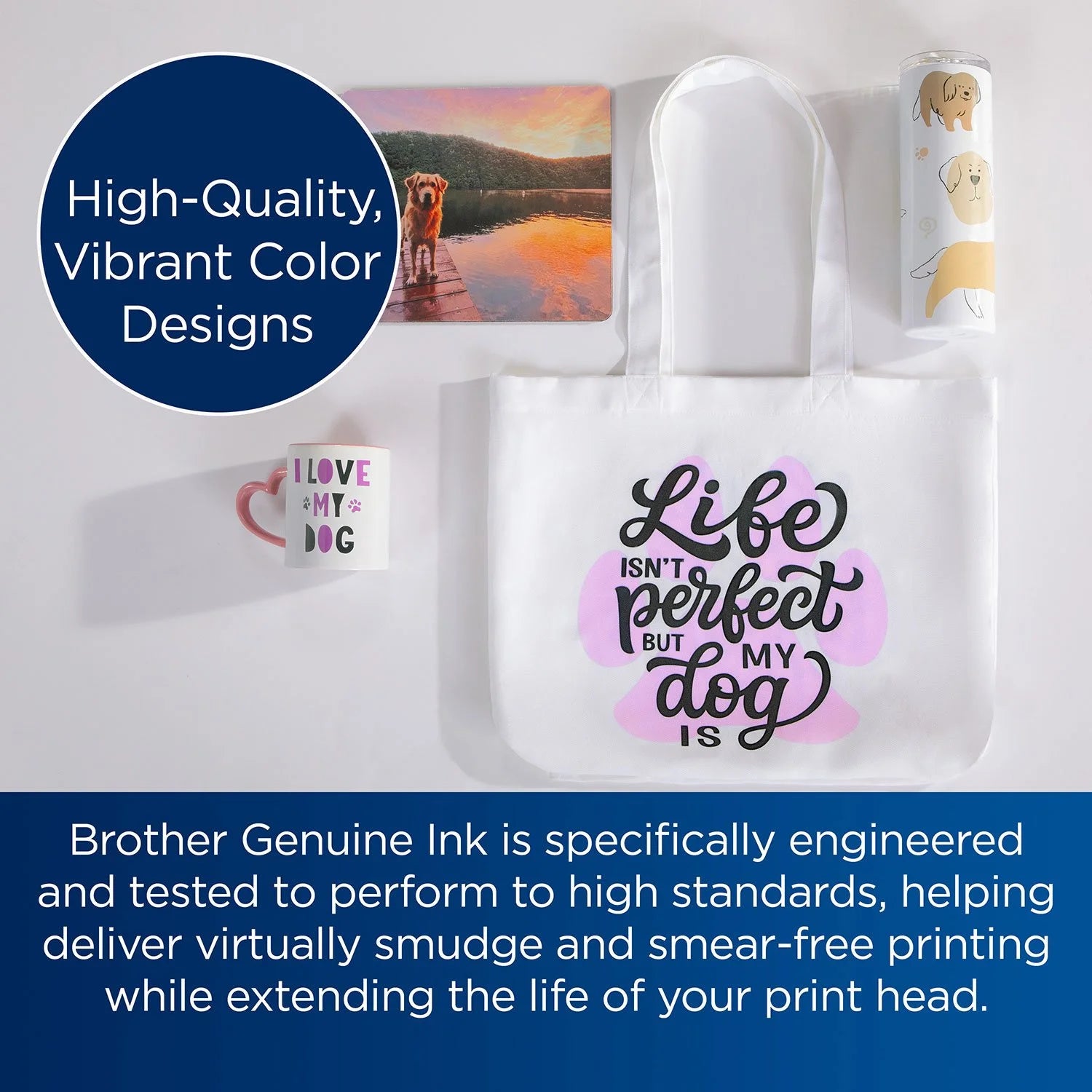 Brother Sublimation Printer, 4-Color Sublimation Ink Cartridges and 100 Sheets Sublimation Paper - Bellso