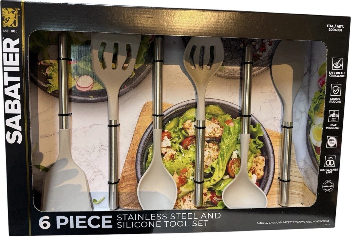 Sabatier, 6 Piece - Stainless Steel + Silicone Kitchen Cooking Tool Set