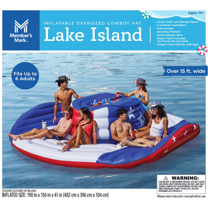 Member's Mark Inflatable Oversized Cowboy Hat Lake Island