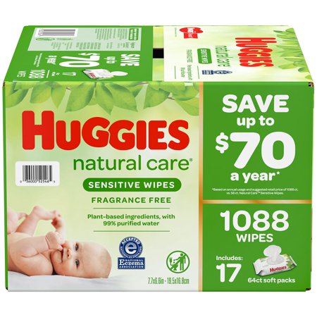 Huggies Natural Care Sensitive Baby Wipe Refill  Fragrance Free (1 088 Count) - Bellso