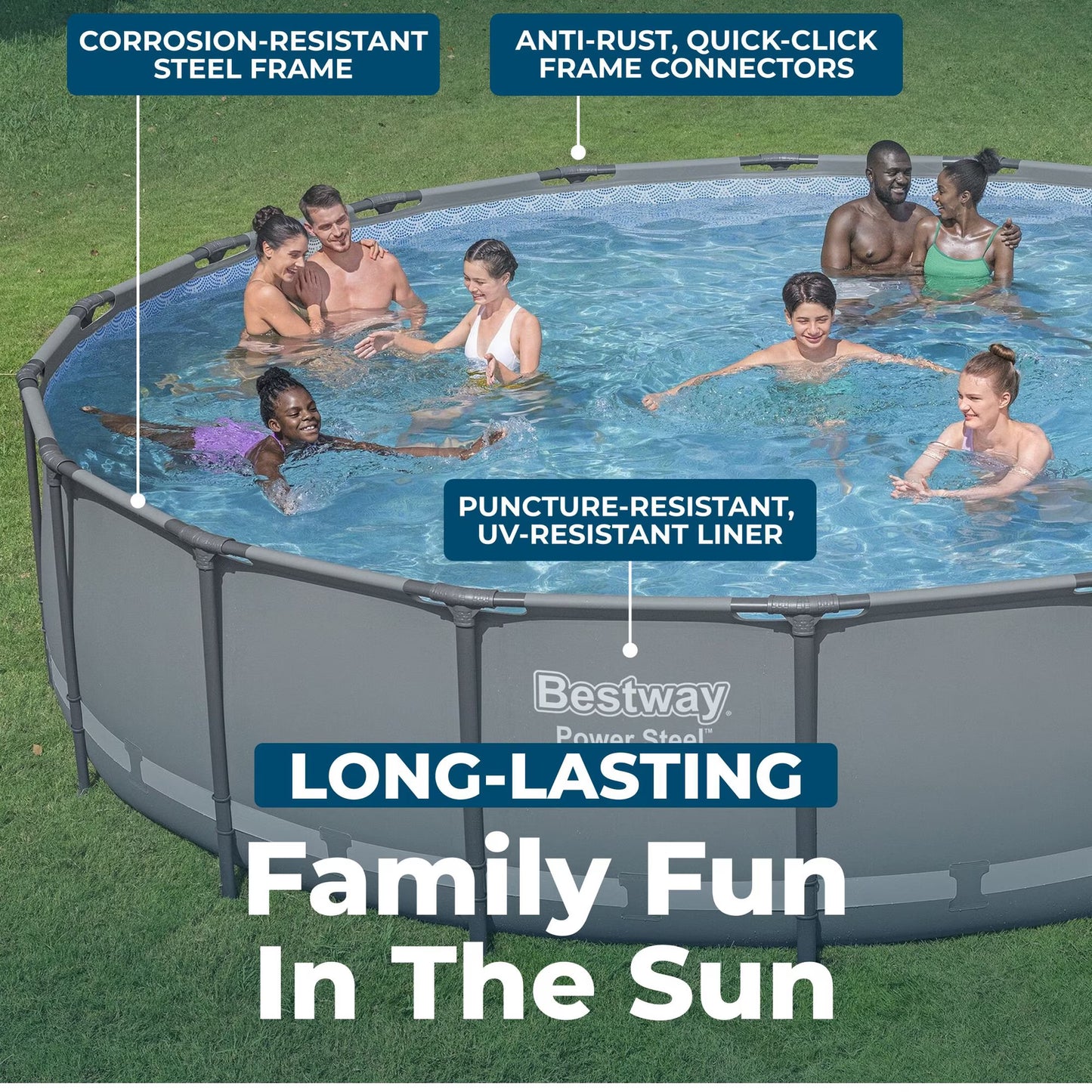 Bestway Power Steel 18’ x 48” Round Above Ground Pool Set