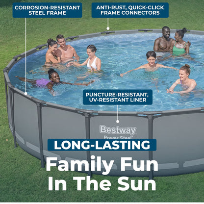 Bestway Power Steel 18’ x 48” Round Above Ground Pool Set