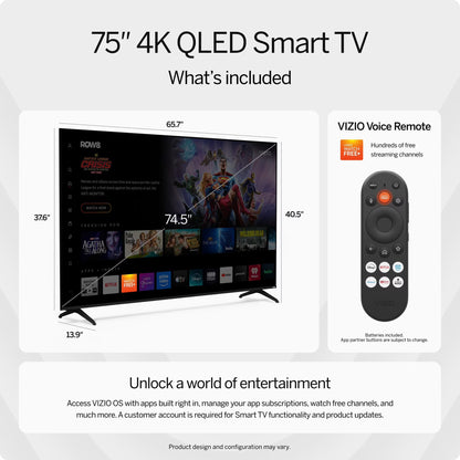 Vizio M75Q6-L4 75 In. Class Quantum 4K QLED HDR Smart TV