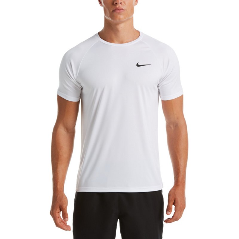 Nike Men's Dri-Fit Short Sleeve Rashguard in White (ESSA586) | Size Large | HisRoom.com - Bellso