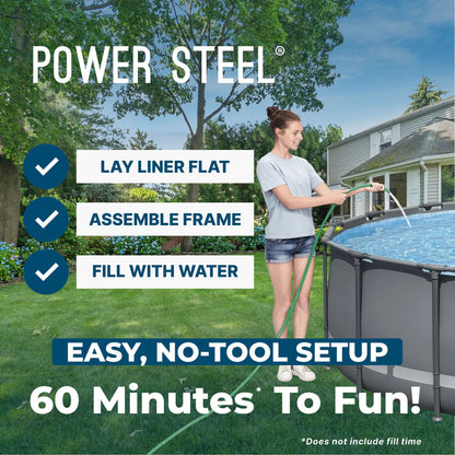 Bestway Power Steel 18’ x 48” Round Above Ground Pool Set