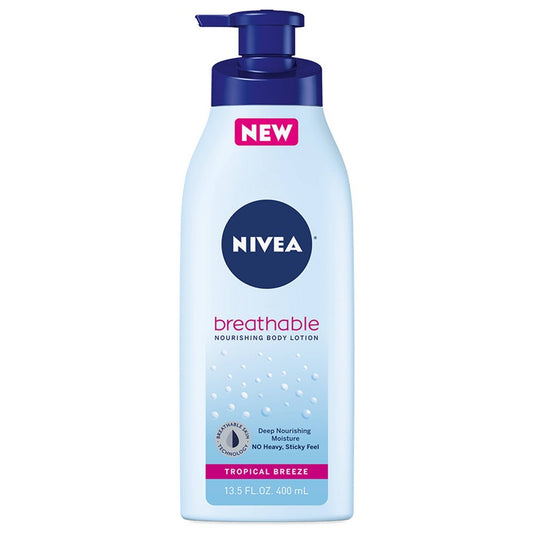 NIVEA Breathable Nourishing Body Lotion Tropical Breeze No Sticky Feel, Normal to Dry Skin, 3.5 Ounce