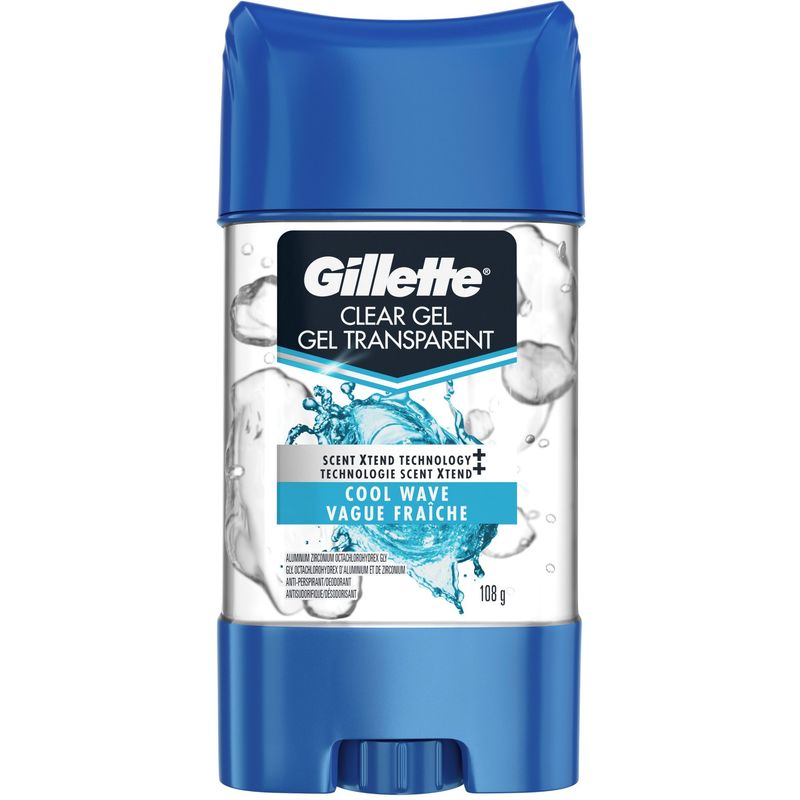 Gillette Antiperspirant and Deodorant for Men, Clear Gel, Cool Wave 3.8 Ounce