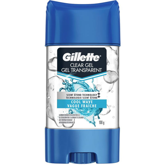 Gillette Antiperspirant and Deodorant for Men, Clear Gel, Cool Wave 3.8 Ounce