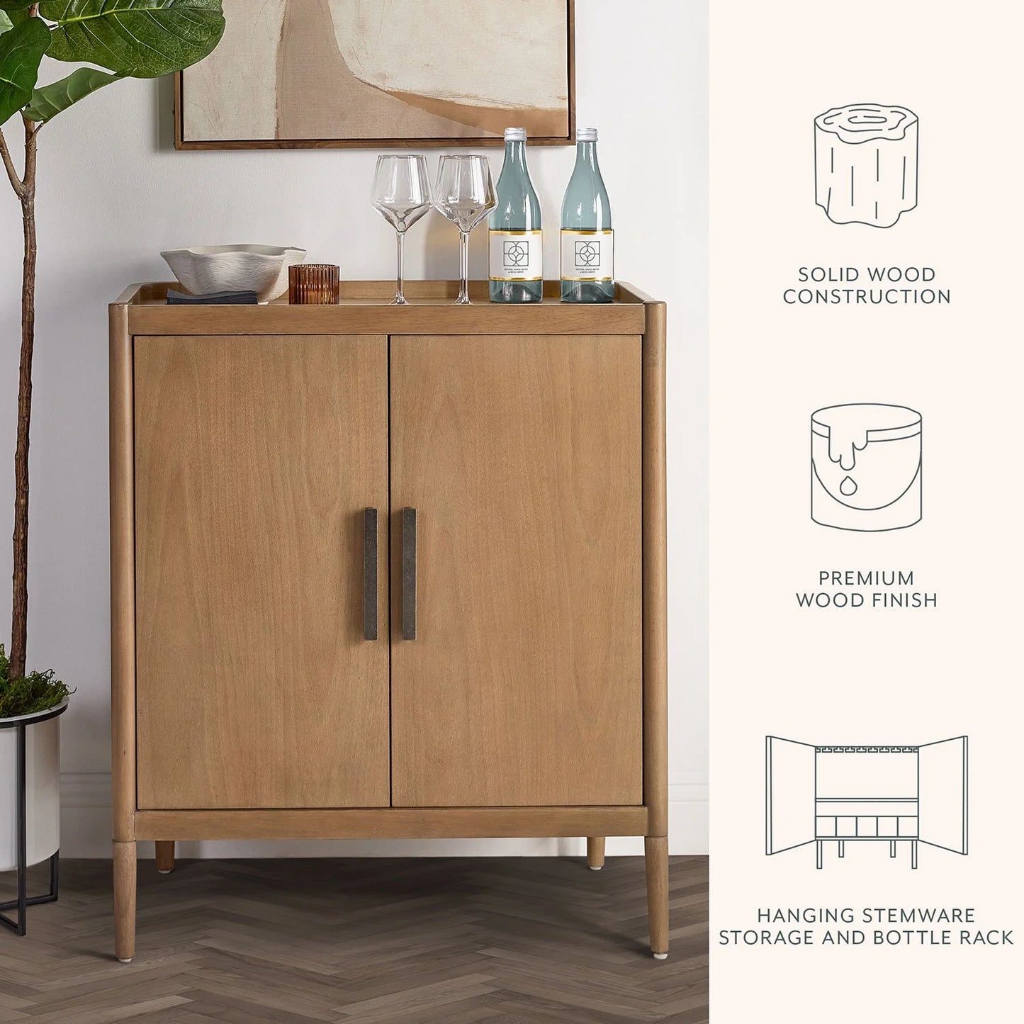 details by Becki Owens Charlotte Drink Cabinet, Natural - Bellso