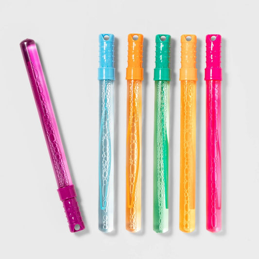 Sun Squad Bubble Wand Set - Lot of 6 - 4 Oz Each - Ages 3+ up