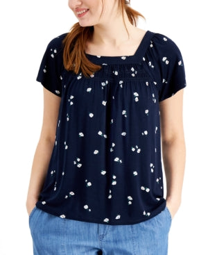 Style & Co Printed Square-Neck Top, Created for Macy's L - Bellso
