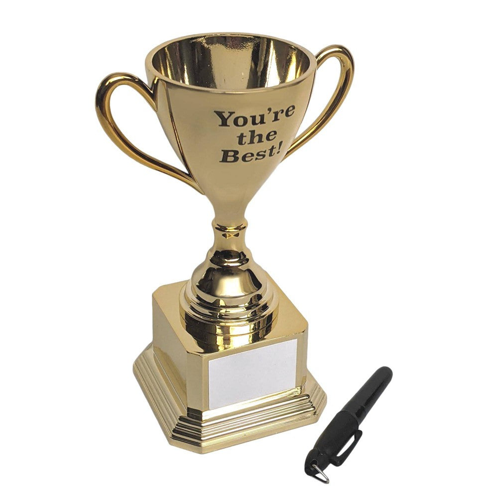 Dry Erase Trophy Cup: Black Plastic Figurine for Father's Day & Birthday by Paper Riot Co. - Bellso