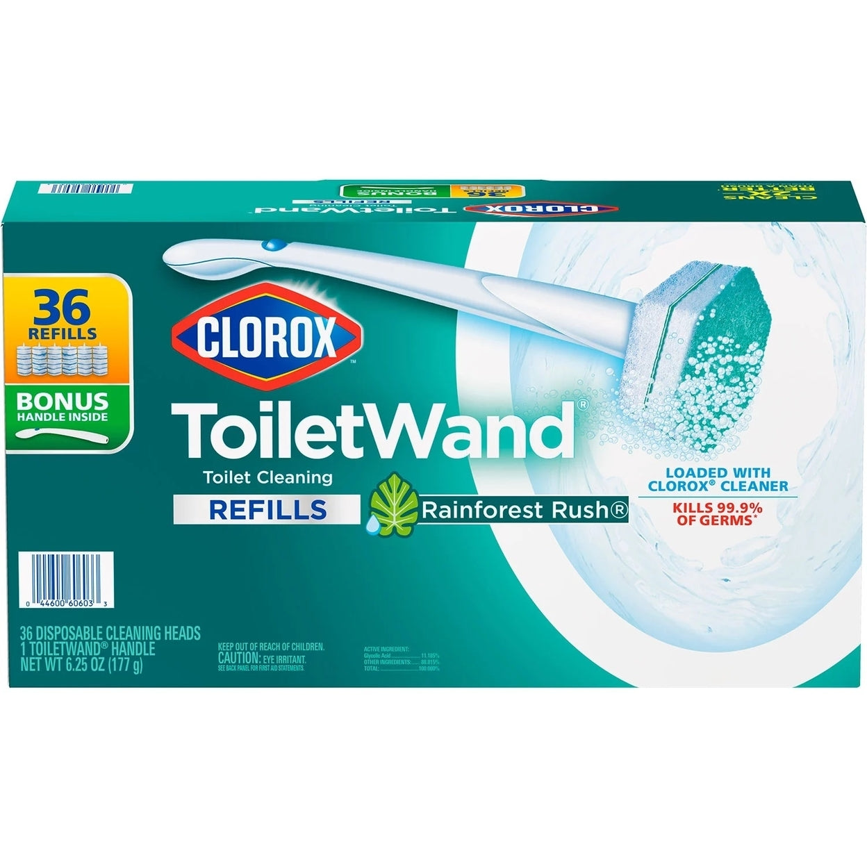 Clorox ToiletWand Disposable Cleaning System With Bonus Handle Rainforest Rush 36 Pad Refills - Bellso