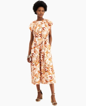 Inc International Concepts Cotton Floral-Print Jumpsuit, Created for Macy's  Size X Small - Bellso