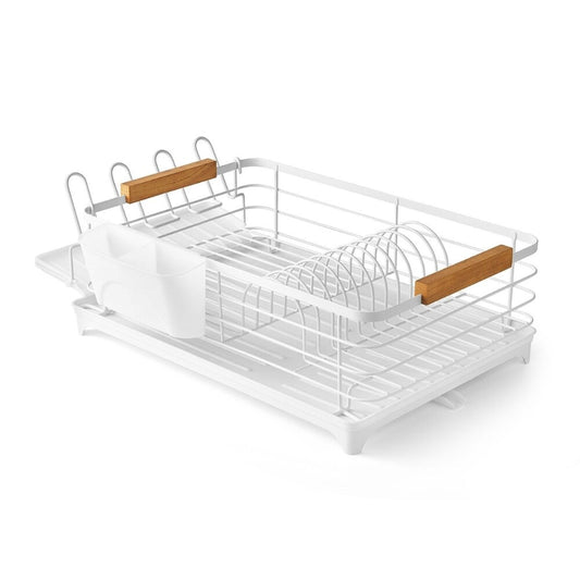 Member's Mark Modern Dish Rack With Utensil Caddy And Glassware Holder, White