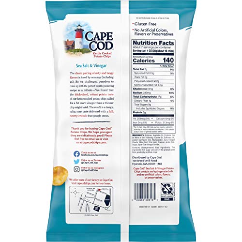 Cape Cod Potato Chips Sea Salt and Vinegar Kettle Chips - 7.5oz - Bellso