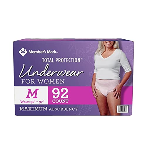 Member's Mark Total Protection Underwear for Women, Medium (92 Count) - Bellso