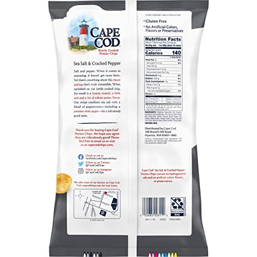 Cape Cod Potato Chips  Sea Salt & Cracked Pepper Kettle Chips  7.5 Oz - Bellso