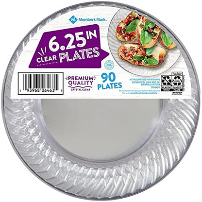 Member's Mark Clear Plastic Plates, 6.25" (90 Count) - Bellso